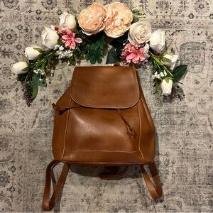 NWOT! RARE L.L. Bean Town and Field Leather Rucksack Backpack Handbag